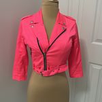 Tripp NYC Daanggoodman  Pink Crop Moto Jacket Photo 1