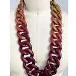 PONO by Joan Goodman Italian Resin Necklace Red Brown Tan 30" Photo 3