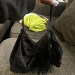 Custom made beaded fringe bra Black Size M Photo 1