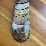 Korea brass metal disc concha elastic belt Silver Photo 3