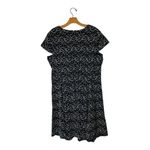 Alfani Dress Womens 18 Black White Embroidered Short Sleeve Fit And‎ Flare Mini Photo 1