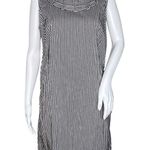 Talbots  Dress Womens 12 Petite White Black Gingham Plaid Sheath Office Casual‎ Photo 0