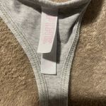 PINK - Victoria's Secret Victorias Secret Pink Sports Bra Womens Medium Gray Racer Back Spellout Band Photo 1