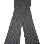 Striped Jumpsuit NWT Womens XL Cicy Bell Wide Leg Stretch Comfortable Black Photo 0