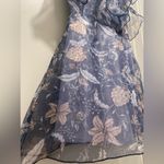Tobi Blue Floral Organza Double Ruffle Sleeve & Neckline Mini Dress - S Photo 10