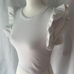 ZARA  White Ruffle Sleeve Crop Top Photo 0