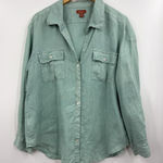 Tommy Bahama  Relax Shirt Womens Large Green Blue Linen Button Front Pockets Photo 0