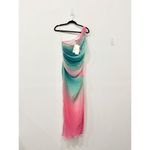 NWT Rococo Sand Luca One Shoulder Pleated Cocktail Maxi Dress Ombre Women's M Green Size M Photo 1