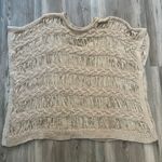 Chico's Crochet Style Poncho With Arm Holes, S/M, Oatmeal Colored, Pit to pit is 27, Length is 25 Photo 3