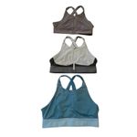 Fabletics Set of Three Sports Bras in Blue, White, and Gray Size 36 D/ DD Photo 5