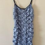 Urban Outfitters  Ruched Lace Bodycon Midi Dress in Periwinkle and Black - Size S Photo 0
