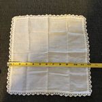 His and Hers Vintage White Lace Trim Handkerchief Photo 2