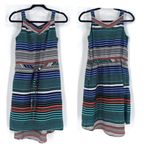 Merona Women's Striped High Low Hem Sleeveless Sundress Green Orange Size XS Photo 1