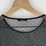 Soprano  Womens Top Size S Polka Dot Sheer Mesh Top Bell Sleeves Black Whimsygoth Photo 8