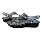 Alegria Keli Sandals Womens Size 38 Black White Floral Comfort Leather Open Toe Photo 5