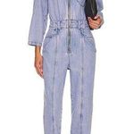 NWT ETICA Fatima Denim Utility Jumpsuit Color: Cyclone Violet Purple Size XS Photo 0