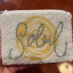 NWT Tiana NY Soleil White and Yellow Beaded Coin Purse Pouch Photo 4