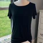 Green Tea  Black Knit Solid Top Womens Small Short Sleeve Photo 2