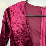 Tobi NWT Wine Red Velvet Deep V Long Sleeve Mini Dress Size XS Photo 5