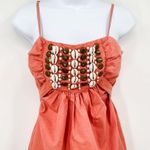 Vintage Y2K 2000s Puka Shell Beaded Tunic Tie Back Tank Top Pink Photo 2