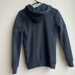 Aviator Nation  Navy Blue Full Zip Up Quilted Moto Hoodie Women’s Size XS Photo 5