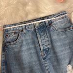 Topshop  Rip Slit Denim Skirt In Blue Photo 10