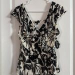 AUW Women’s Black White Side Tie Blouse NWT Sz M. 5049 Photo 0