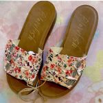 Blow Fish Malibu Sunrise slides, baby pink with roses & leather sole (NEW) 7.5 Photo 1