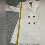 ZARA FITTED DOUBLE BREASTED LONG BLAZER DRESS WHITE GOLD BUTTONS SIZE M Photo 7