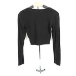 Windsor Junior's | | Black Long Sleeve Crew Neck Basic Crop Top Photo 3