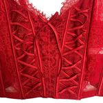 Victoria's Secret NWT  11177017 Women's Red Unlined Lace-Up Corset Top Size M-DD Photo 1