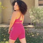 Fabletics NWT  Siena High Impact Sports Bra Pink Punch & Faded Olive Size Small Photo 5