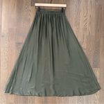 NWT Made in Italy Satin Silk Blend Maxi Skirt in Dusty Olive Green Medium Photo 0