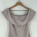 Babaton Aritzia  Ruslan Off The Shoulder Sheath Dress Gray‎ Stretch Ponte Knit 6 Photo 4