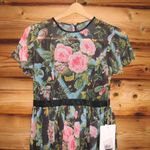 Mac Duggal  9149 Womens Floral Illusion Cap Sleeve Midi Dress Photo 6