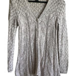 Style & Co‎ Women Cardigan Sweater SP Beige Button Front Crochet Boho Cottage Photo 0