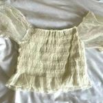 Nordstrom White puffy sleeve short sleeve top with white lace. Photo 0