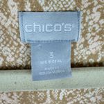 Chico's  Tan Cream Snakeskin Scoop Neck Long Sleeve Rayon Stretch Pullover Top XL Photo 3