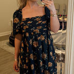 Abercrombie & Fitch Abercrombie Fall Navy Puff Sleeve Dress Photo 0