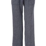 Athleta Stripe Bali Linen Trouser Straight Leg Pant in Blue Stripe Size 4 Photo 3
