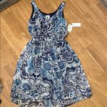 Beige by eci Blue and White Paisley Dress size 10 new lined Photo 0