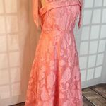 Lulus Lulu’s Adorably Admired Light Pink Floral Jacquard Tie-Strap Midi Dress size sma Photo 4