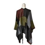 Andrew Marc NWT MARC NEW YORK  COLOR BLOCK PONCHO SHAWL  TASSEL ONE SIZE Photo 2