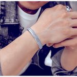 Boutique Unisex Braided Pure 999 Silver Buddhist Mantra Cuff Bracelet,‎ Adjustable Photo 12