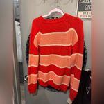 Red and Pink Striped Women's Sweater Size M Photo 1