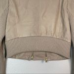 BCBGMAXAZRIA Leather Double Zipper Jacket Cream/Tan Size Large Photo 9