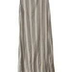 Impressions NATURAL CREAM WITH SHIMMERY SILVER STRIPES MAXI DRESS LARGE Photo 1
