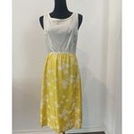 Bonwit Teller Yellow Floral Print Silk Dress Vintage 1950's Size 12 Photo 2