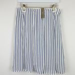 J.Crew Pleated Skirt Striped Crepe De Chine Viscose A Line Nautical US 8 NWT Photo 5