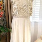 Speechless NEW Gold Geometric Sequin Chiffon Sleeveless Mini Dress in Ivory Photo 0
